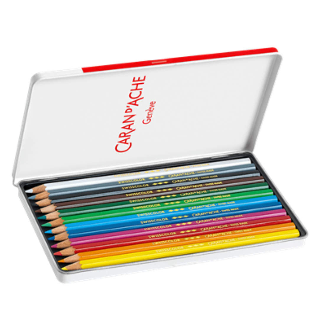 Caran d’Ache Swisscolor 12 Matite acquarellabili – Confezione in Metallo