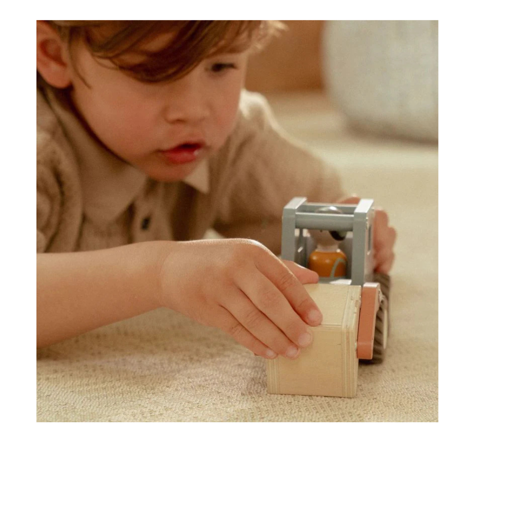 Camion con gru con personaggio