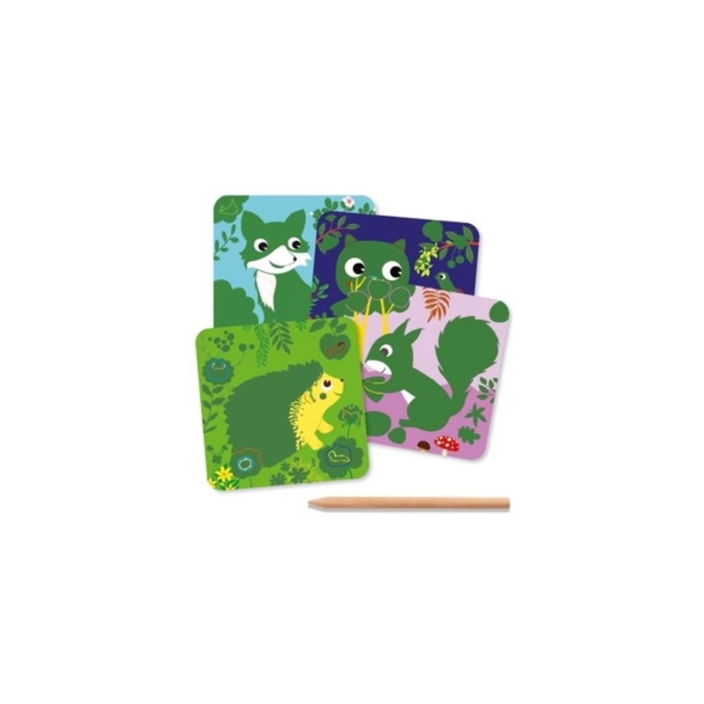 Carte da grattare Animali della foresta