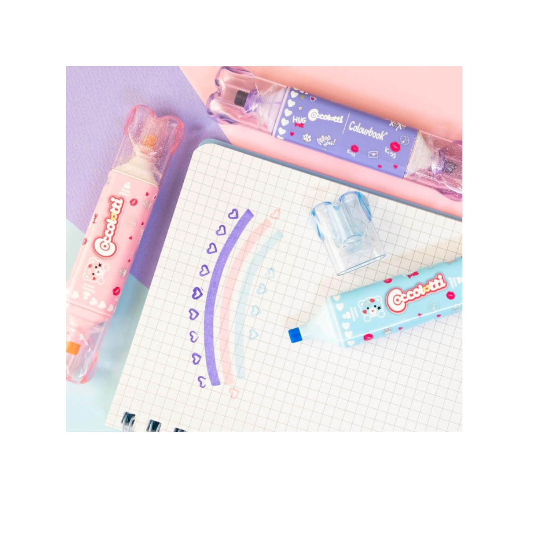 Set 3 evidenziatori con timbro Coccolotti