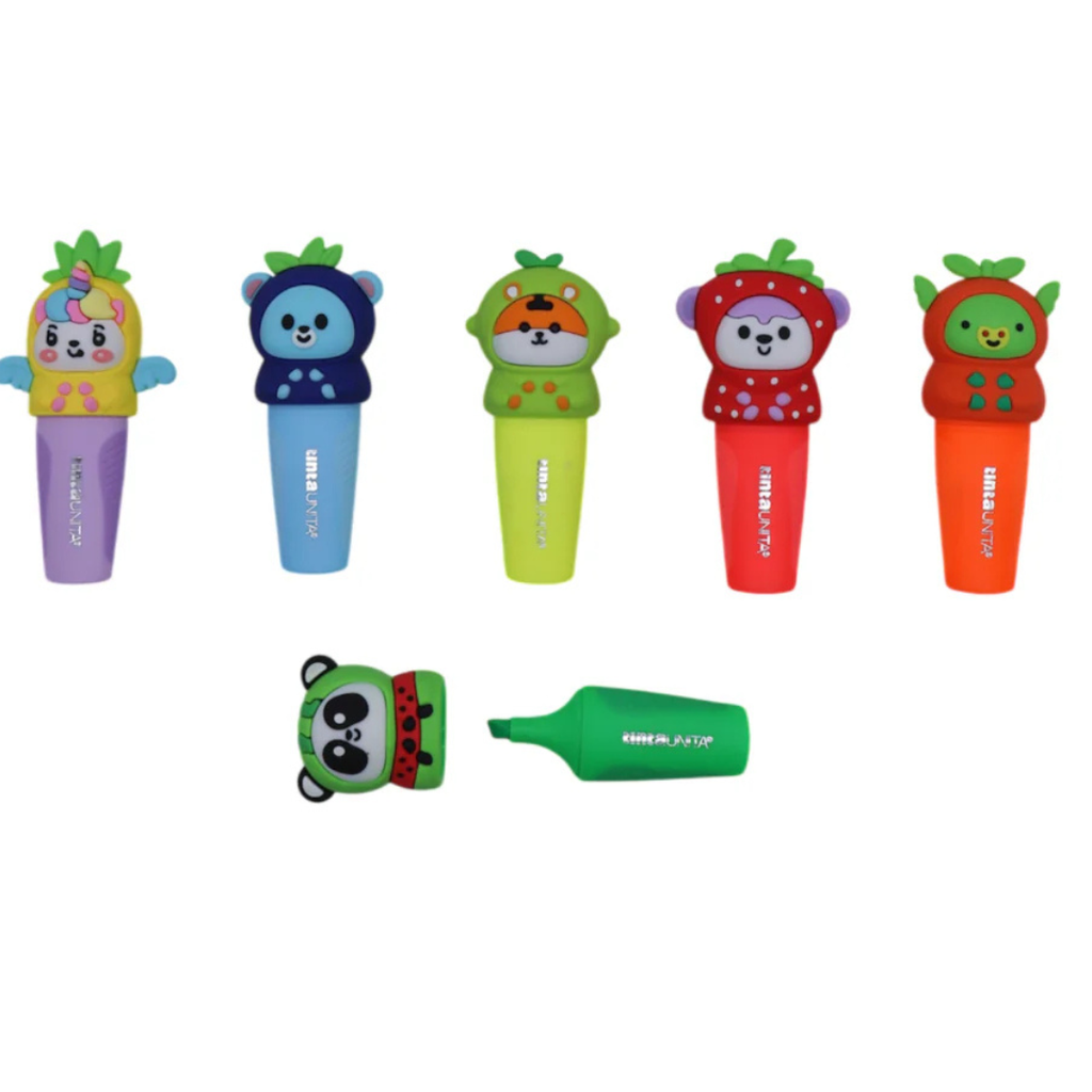 Set 4 Evidenziatori  Tinta Unita Zoo