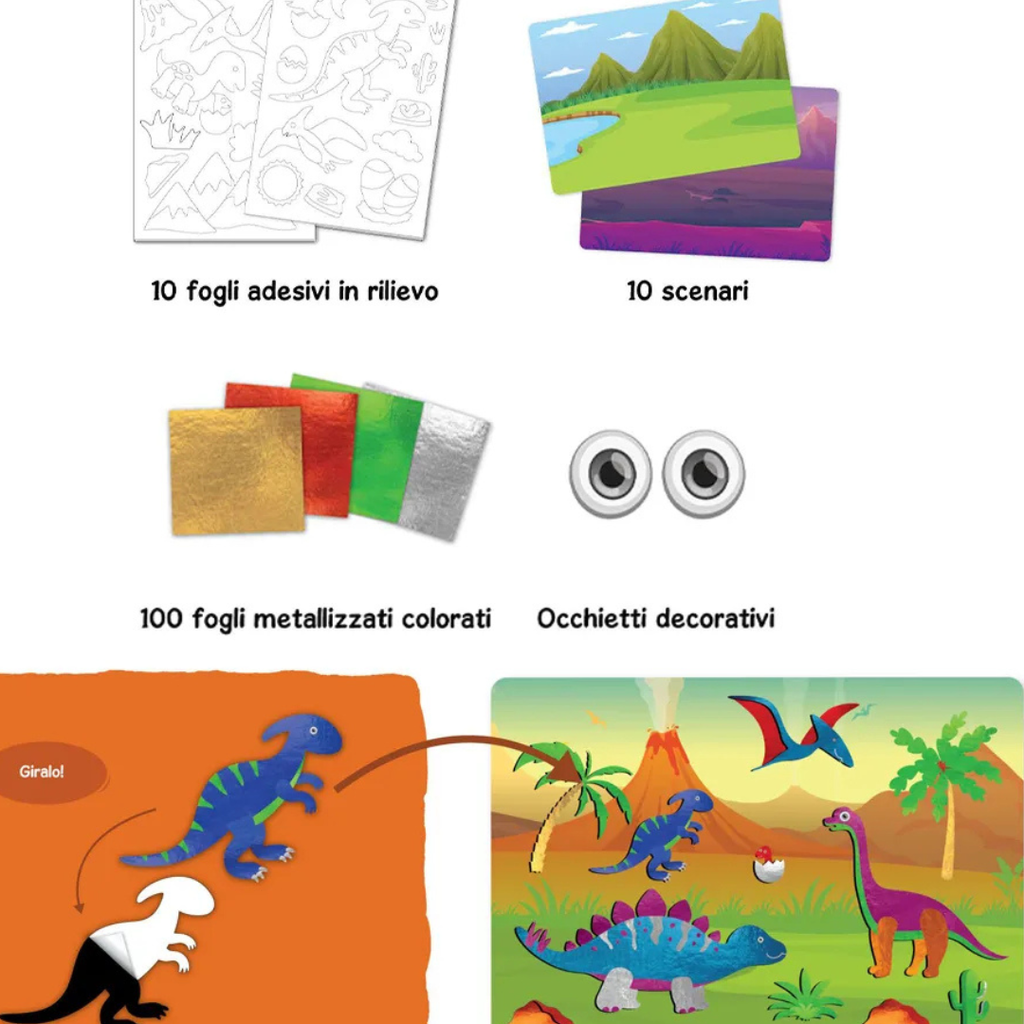 Foil Fun – Dinosauri | Kit creativo artistico per bambini