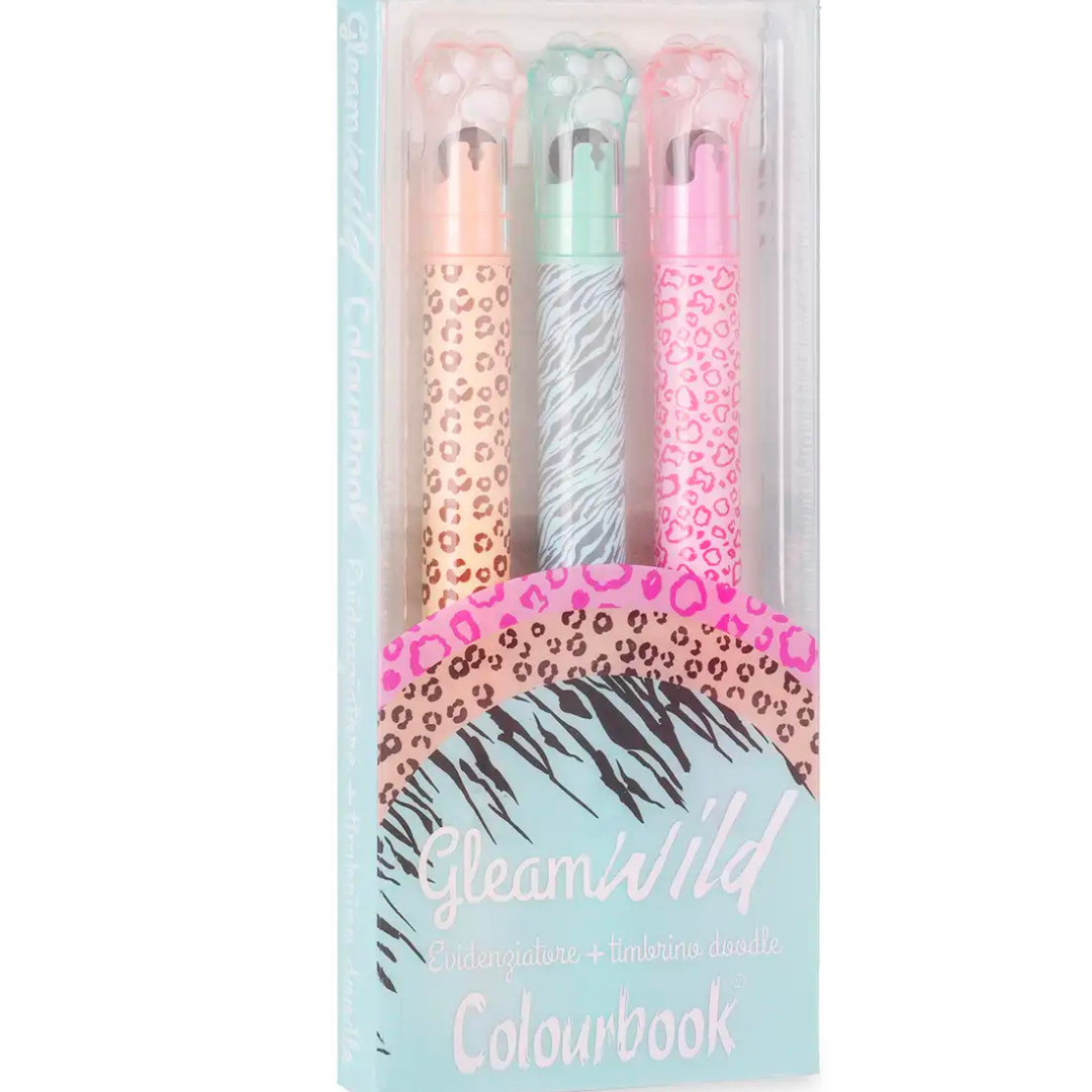 Set 3 evidenziatori con timbro