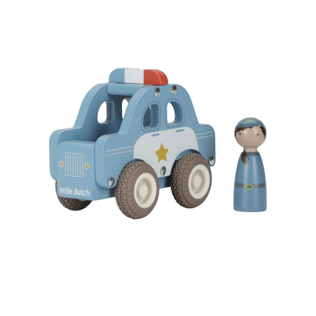 Macchina polizia con personaggio