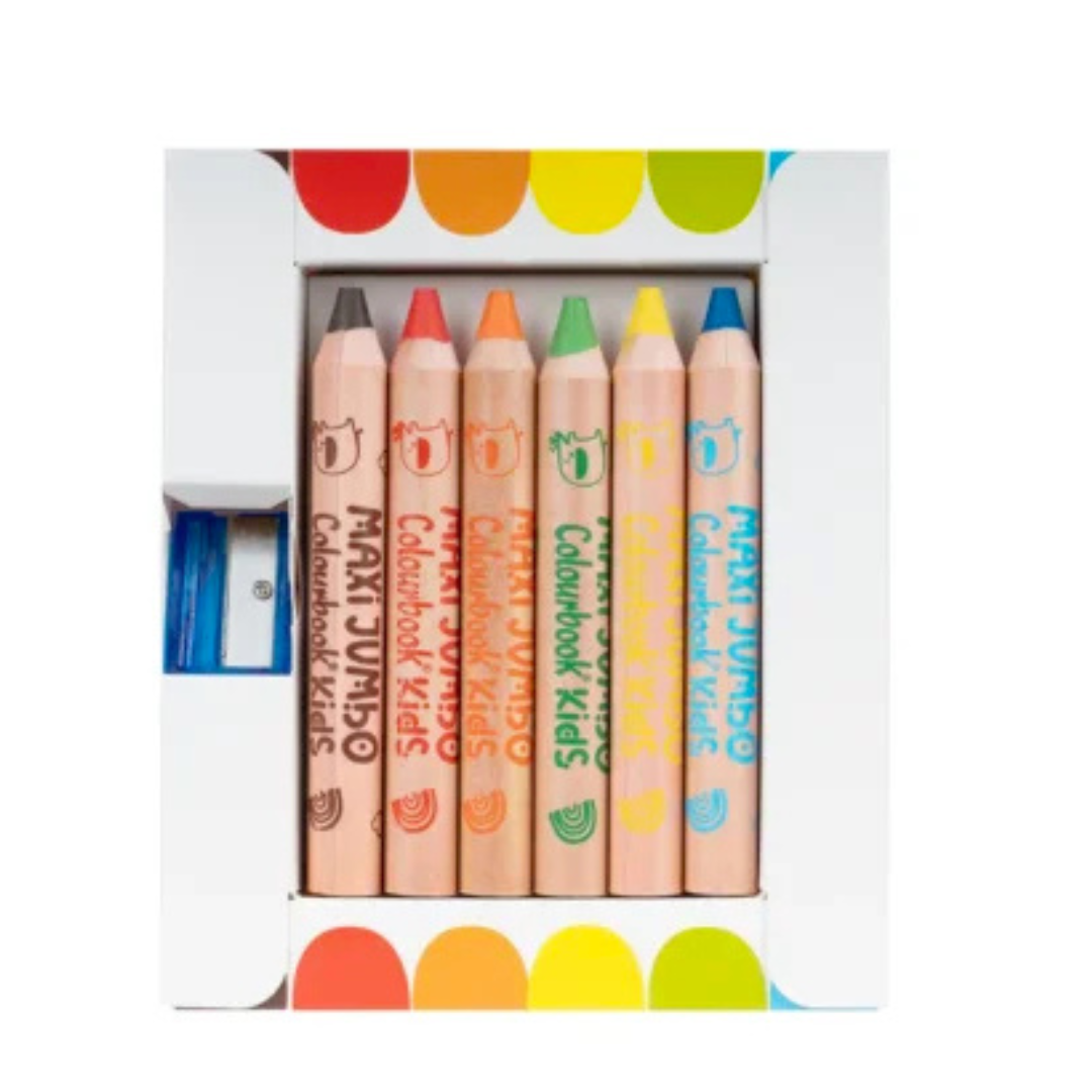 Set 6 matite colorate Maxi Jumbo 3 in 1