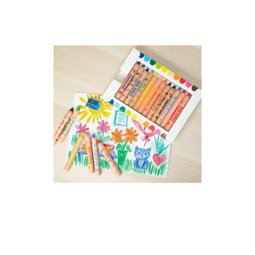 Set 12 matite colorate Maxi Jumbo 3 in 1