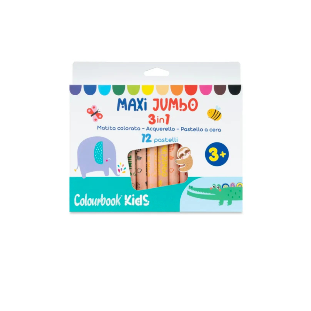 Set 12 matite colorate Maxi Jumbo 3 in 1