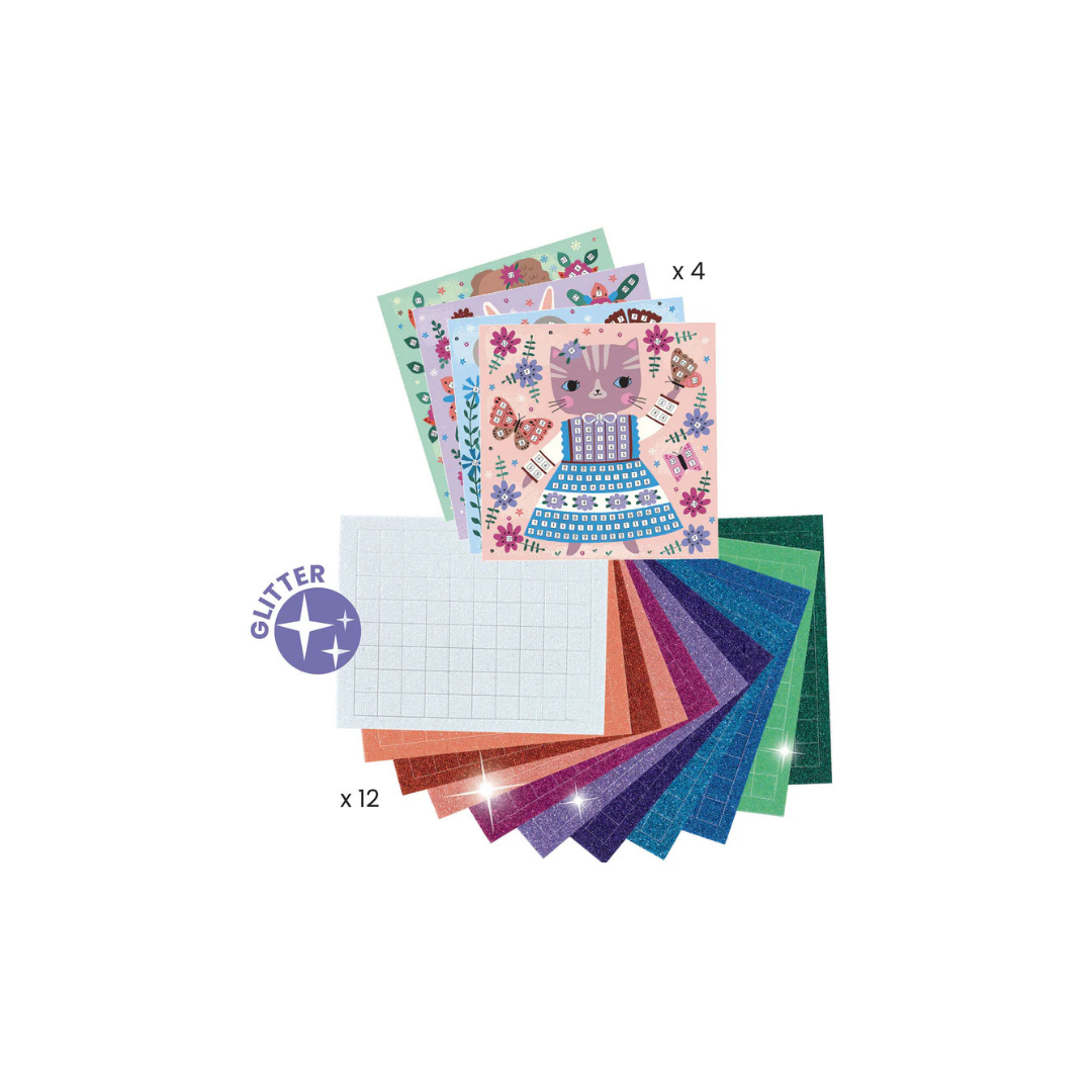 Mosaico di simpatici animali