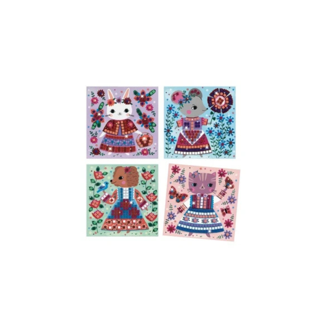 Mosaico di simpatici animali