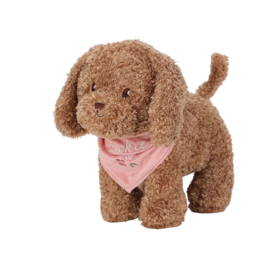 Peluche cane Jackie con trasportino