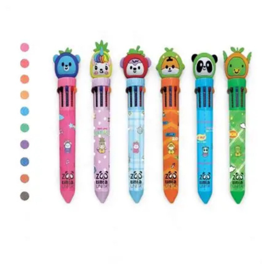 Penna Multicolore Tinta Unita Zoo Fruit Collection