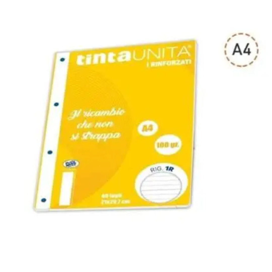 Ricambi rinforzati A4 Tinta Unita 1 rigo