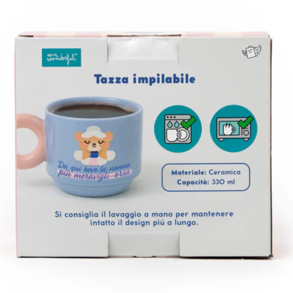 Tazza impilabile - Da qui beve la nonna più meravigli-orsa